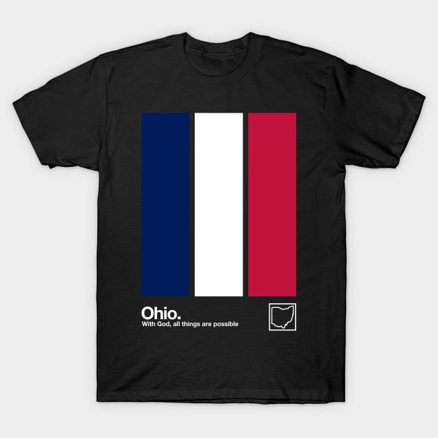 Ohio Flag  // Original Minimalist Artwork Poster Design T-Shirt by DankFutura